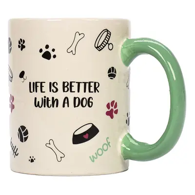 Life Is Better With A Dog kerámiabögre gazdiknak - Ø 8,5 x M 10,5 cm