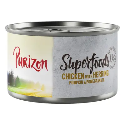 6x140g Purizon Superfoods Csirke, hering, tök & gránátalama nedves kutyatáp