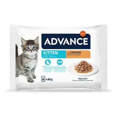 52x85g Advance Kitten csirke nedves macskatáp