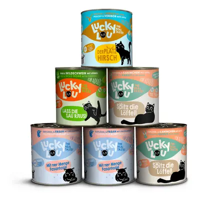 6x800g Lucky Lou Adult Wild Mix (4 fajta) nedves macskaeledel