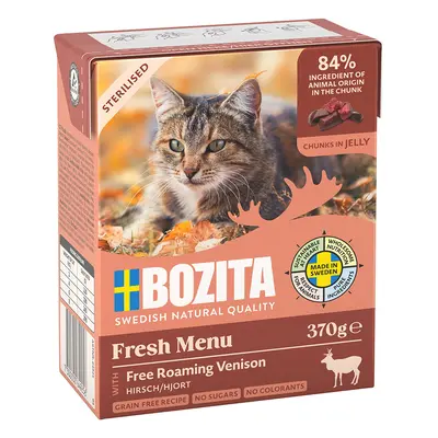 12x370g Bozita falatok Sterilised szarvas aszpikban nedves macskatáp