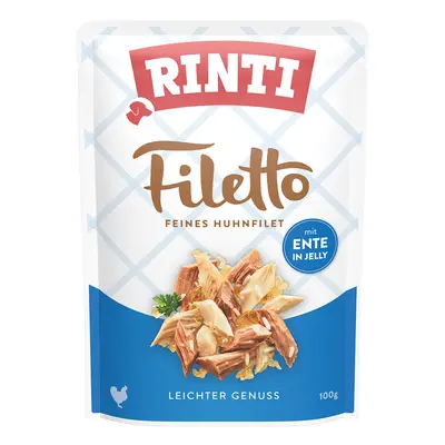 24x100g RINTI Filetto Pouch in Jelly kutyasnack - Csirke kacsával