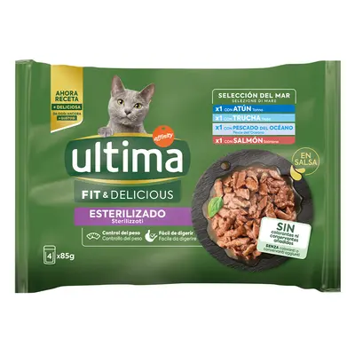 48x85g Ultima Cat Sterilized nedves macskatáp- Halváltozatok