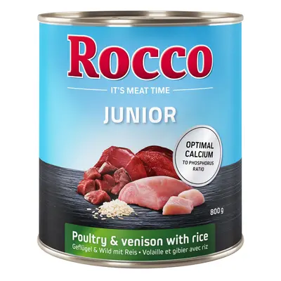 24x800g Rocco Junior Szárnyas, vad & rizs nedves kutyatáp