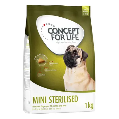 4x1kg Concept for Life Mini Sterilised száraz kutyatáp 10% kedvezménnnyel