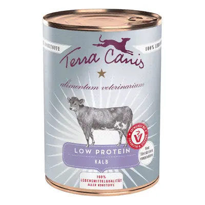 6x400g Terra Canis Alimentum Veterinarium Low Protein borjú nedves kutyatáp