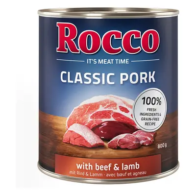 24x800g Rocco Classic Pork Marha & bárány nedves kutyatáp