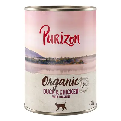 6x400g Purizon Organic kacsa, csirke & cukkini gabonamentes nedves macskatáp óriási árengedménny