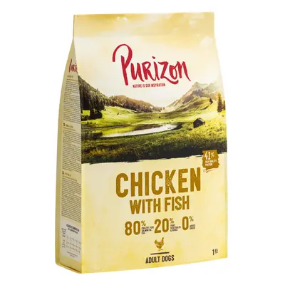 2x1kg Purizon Adult csirke & hal - gabonamentes száraz kutyatáp rendkívüli árengedménnyel