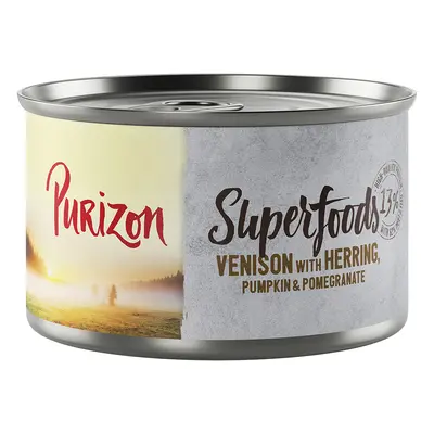 12x140g Purizon Superfoods Vad, hering, tök & gránátalama nedves kutyatáp