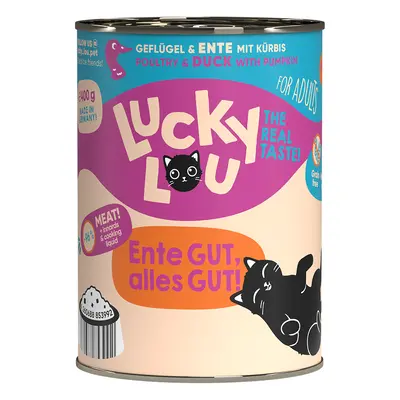 6x400g Lucky Lou Adult Szárnyas & kacsa nedves macskatáp