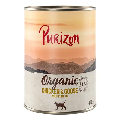 6x400g Purizon Organic csirke, liba & tök gabonamentes nedves macskatáp óriási árengedménnyel