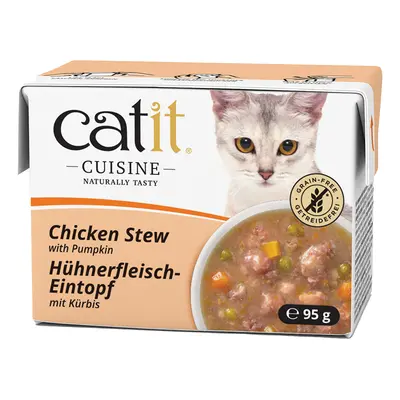 12x95g Catit Cuisine ragu Csirke & sütőtök nedves macskaeledel