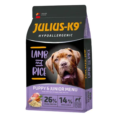 12kg Puppy & Junior Hypoallergenic JULIUS-K9, lamb & rice