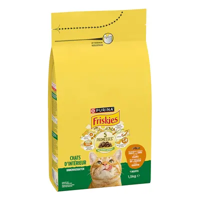 2x1,5kg PURINA FRISKIES Indoor csirke, pulyka & zöldség száraz macskatáp