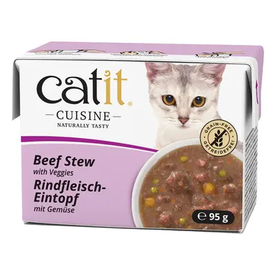 24x85g Catit Cuisine ragu Marha & zöldség nedves macskatáp