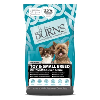 2x6kg Burns Adult & Senior Original Toy & Small Breed csirke & rizs száraz kutyatáp