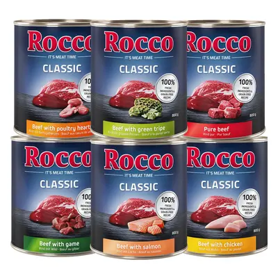 6x800g Rocco Classic nedves kutyatáp- Mix 1: 6 változattal