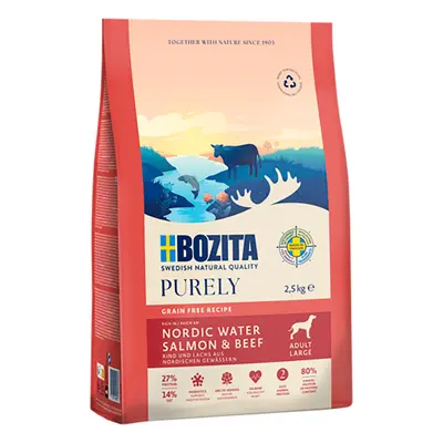 2x2,5kg Bozita Dog Purely Adult Large Grain Free lazac & marha száraz kutyatáp