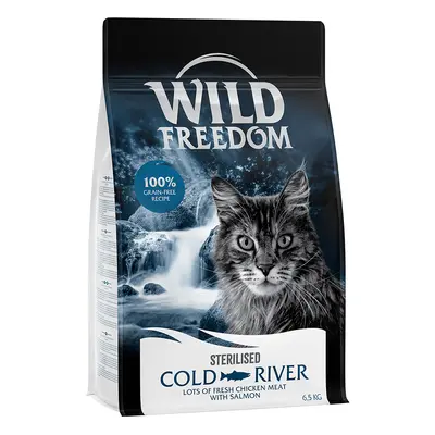 2x6,5kg Wild Freedom Adult "Cold River" Sterilised lazac gabonamentes száraz macskatáp