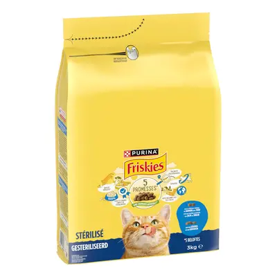 3kg PURINA Friskies Sterilized Cat lazac, tonhal & zöldség száraz macskatáp