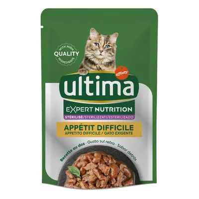 8x70g Ultima Cat Expert Nutrition Difficult Appetite tonhal & csirke nedves macskatáp 25% árenge