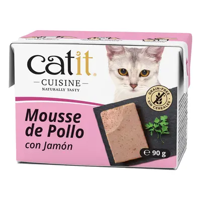 12x90g Catit Cuisine Mousse Csirke & sonka nedves macskaeledel