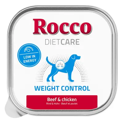 10x150g Rocco Diet Care Weight Control marha & csirke tálcás nedves kutyatáp