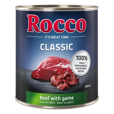 24x800g Rocco Classic nedves kutyatáp- Marha & vad