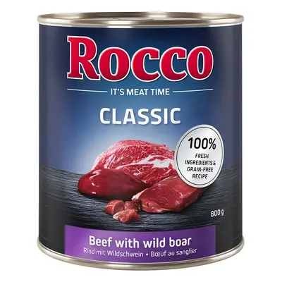 24x800g Rocco Classic nedves kutyatáp- Marha & vaddisznó