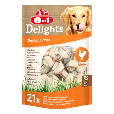 252g , 21db 8in1 Delights csirke XS rágócsont kutyasnack