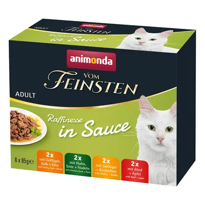 8x85g Animonda vom Feinsten Adult Raffinesse nedves macskaeledel szószban vegyes csomag