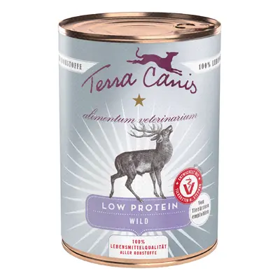 6x400g Terra Canis Alimentum Veterinarium Low Protein vad nedves kutyatáp