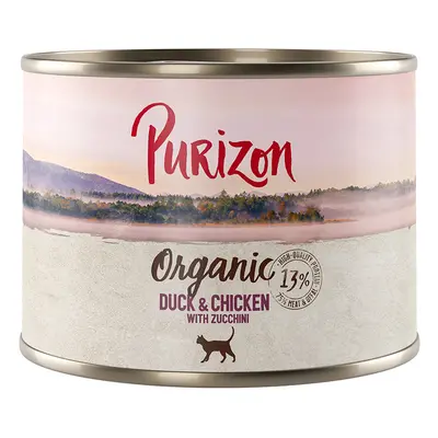 6x200g Purizon Organic kacsa, csirke & cukkini gabonamentes nedves macskatáp óriási árengedménny