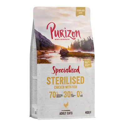 2x400g Purizon Adult Sterilised csirke & hal - gabonamentes száraz macskatáp rendkívüli árengedm