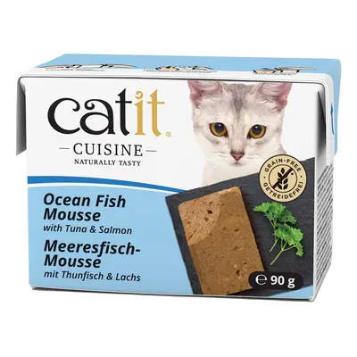 12x90g Catit Cuisine Mousse Tonhal & lazac nedves macskaeledel