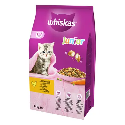 2x 14kg Whiskas Junior csirke száraz macskatáp