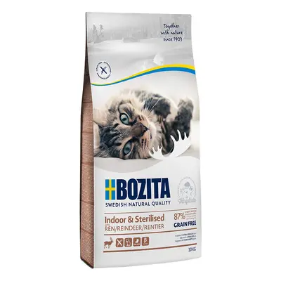 2x10kg Bozita gabonamentes Indoor & Sterilised rénszarvas száraz macskatáp