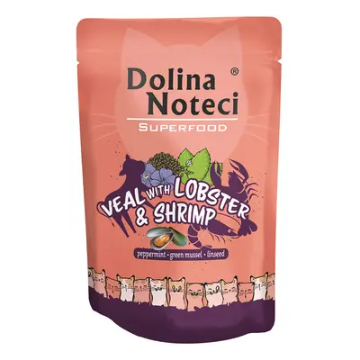 10x85g, Dolina Noteci Superfood, borjúhús homárral és garnélarákkal, nedves macskaeledel