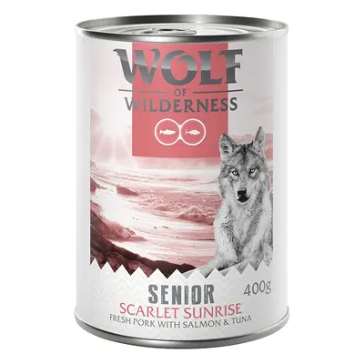 12x400g Wolf of Wilderness Senior "Red Meat" nedves kutyatáp - Scarlet Sunrise