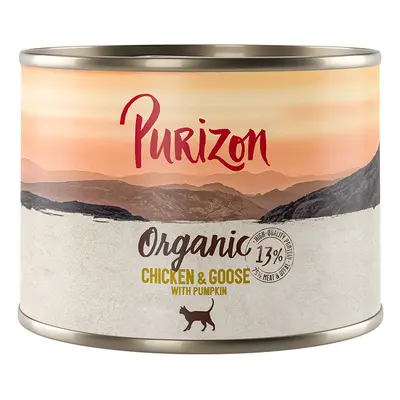 6x200g Purizon Organic csirke, liba & tök gabonamentes nedves macskatáp óriási árengedménnyel