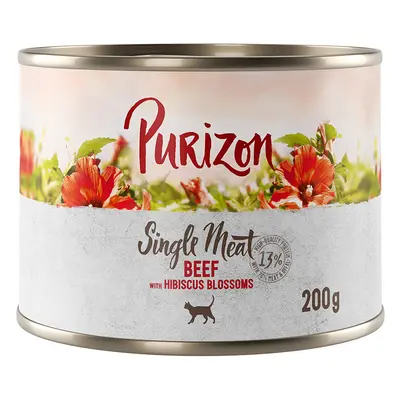 6x200g Purizon Single Meat marha & hibiszkuszvirág gabonamentes nedves macskatáp óriási árengedm