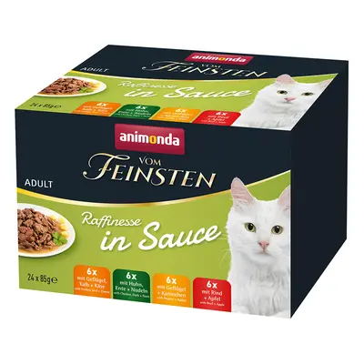 48x85g Animonda vom Feinsten Adult Raffinesse nedves macskaeledel szószban vegyes csomag