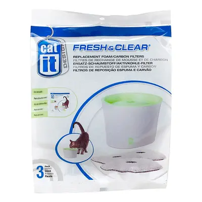 Kiegészítésül 3 db pótszűrő Catit Design Fresh & Clear macska itatókúthoz, 2l