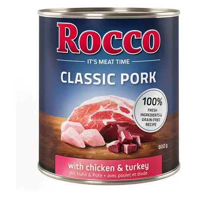 24x800g Rocco Classic Pork Csirke & pulyka nedves kutyatáp