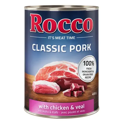 24x400g Rocco Classic Pork Csirke & borjú nedves kutyatáp