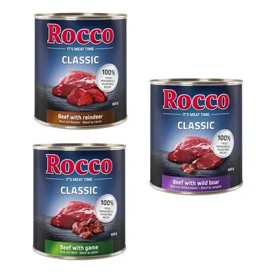 24x800g Rocco Classic nedves kutyatáp- Vad-mix: marha/vad, marha/rénszarvas, marha/vaddisznó