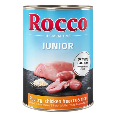 24x400g Rocco Junior csirkeszív & rizs + kalcium nedves kutyatáp