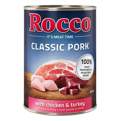 24x400g Rocco Classic Pork Csirke & pulyka nedves kutyatáp