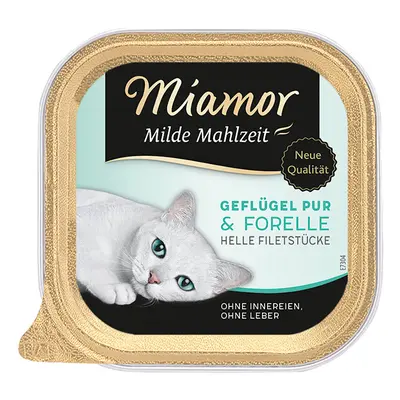 Miamor Milde Mahlzeit gazdaságos csomag 24 x 100 g - Szárnyas pur & pisztráng